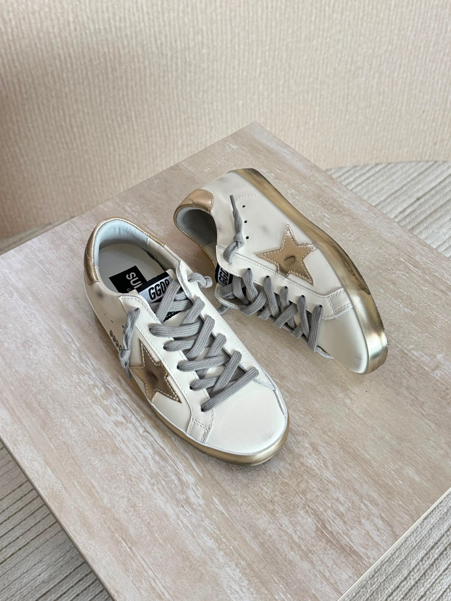 Golden Goose White Leather Super-Star Sneakers
