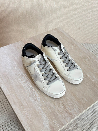 Golden Goose White Leather Super-Star Sneakers