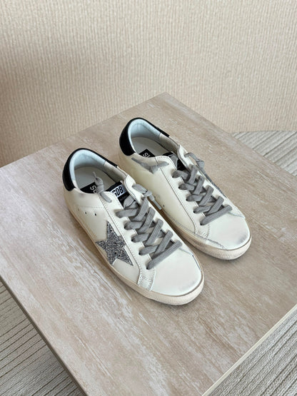 Golden Goose White Leather Super-Star Sneakers