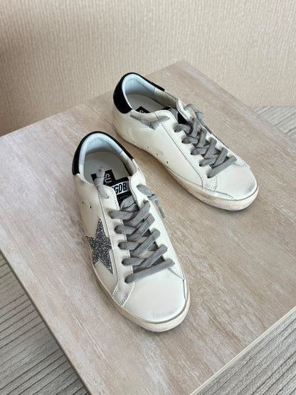 Golden Goose White Leather Super-Star Sneakers