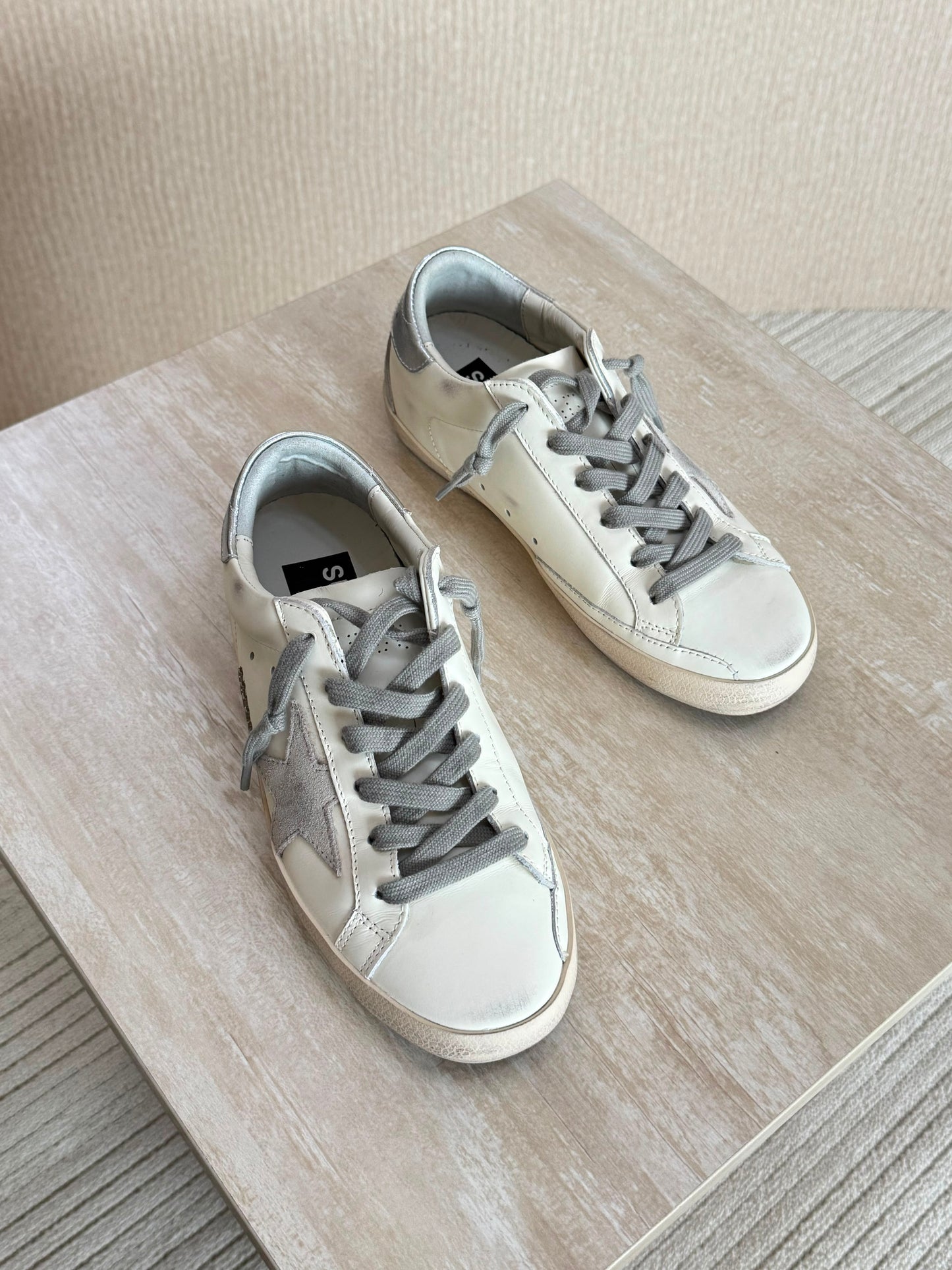 Golden Goose White Leather Super-Star Sneakers