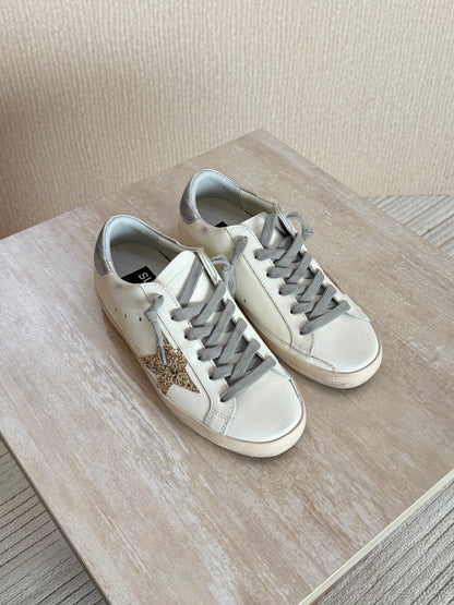 Golden Goose White Leather Super-Star Sneakers