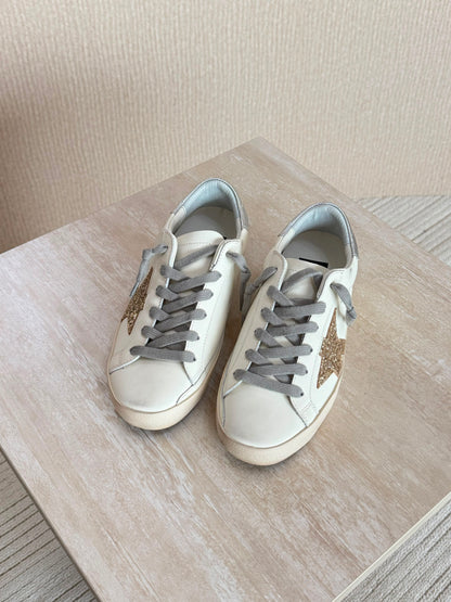 Golden Goose White Leather Super-Star Sneakers