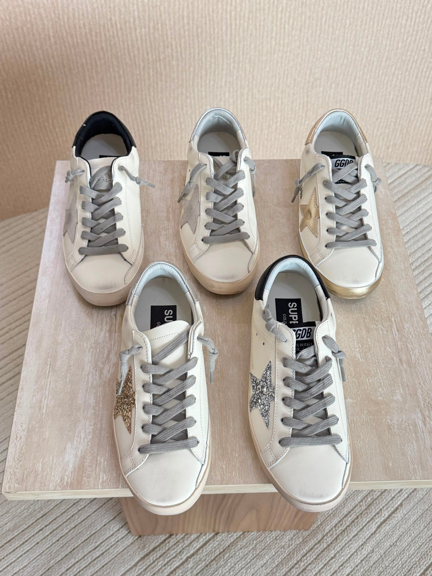 Golden Goose White Leather Super-Star Sneakers