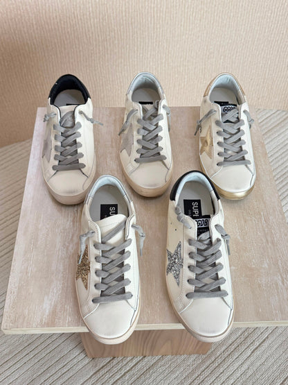 Golden Goose White Leather Super-Star Sneakers