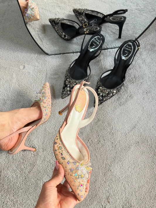 René Caovilla Cinderella Slingback Sandals