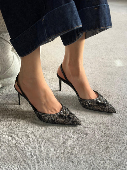 René Caovilla Cinderella Slingback Sandals