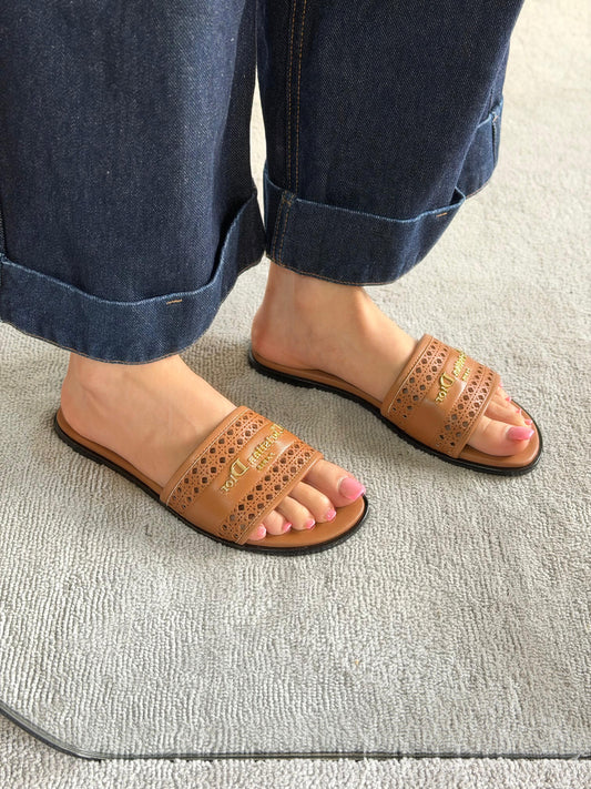 Christian Dior D-Lane Slide In Calfskin Slide