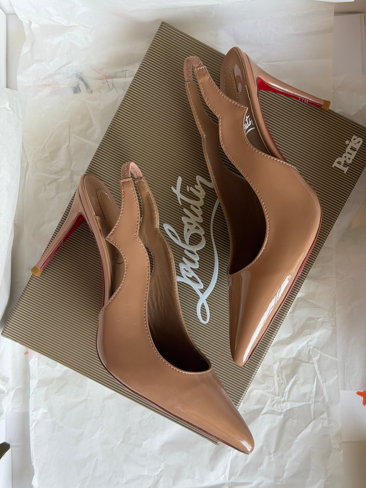 Christian Louboutin Neutral Hot Chick 70 Pumps
