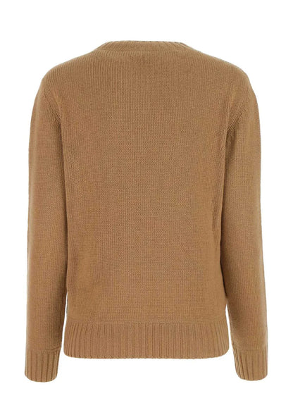 Prada Logo Cashmere Wool Crewneck Sweater "Camel Brown" Premium Sweater UAE