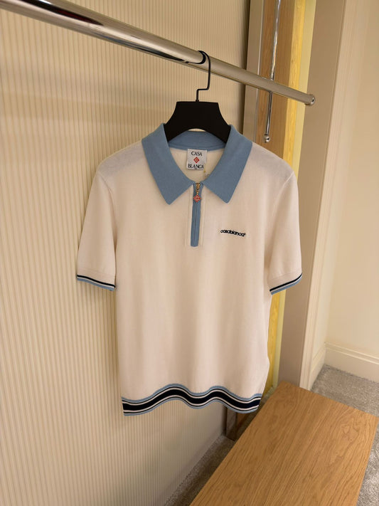 Casablanca zip-front Polo Shirt