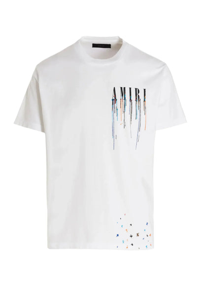 Amiri White Paint Drip Logo Crewneck T-Shirt Premium Logo Tee UAE