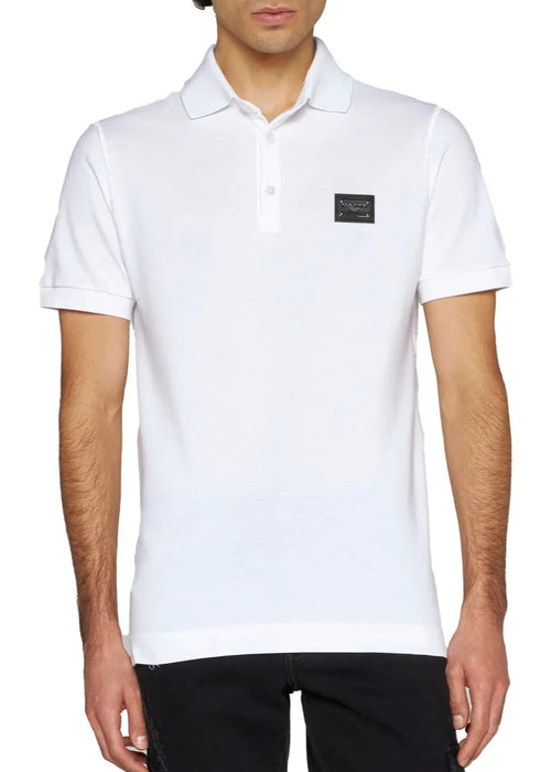 Dolce & Gabbana Cotton Piqué Polo Shirt With Branded Tag Designer Polo UAE