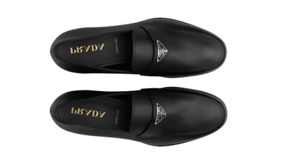 Prada Plaque Loafer "Black Saffiano Leather" Formal Designer Loafers UAE