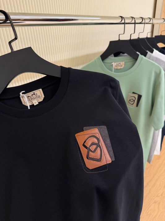 Hermes T-shirt with leather detail