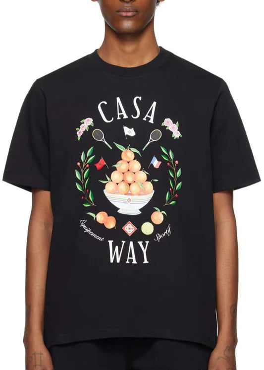 Casablanca Casa Way Graphic-Print T-Shirt "Black" Luxury Print Tee UAE