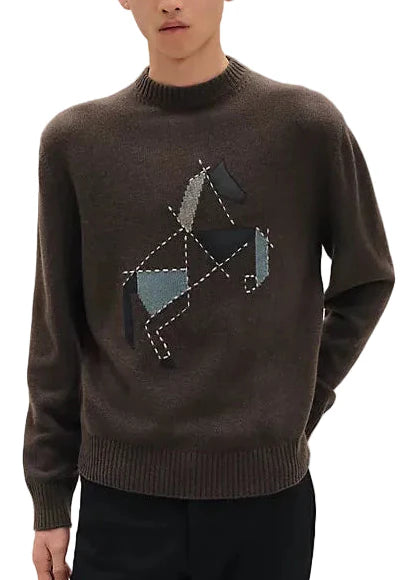 Hermès Cashmere Cheval Tangram "Brown" Luxury Cashmere Sweater UAE