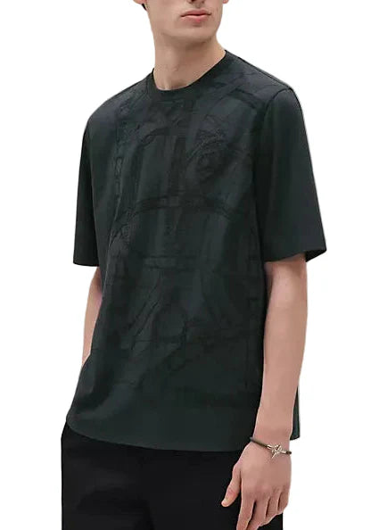 Hermes Cavalcadour Griffonne T-Shirt "Black" Luxury Print Tee UAE