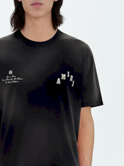 AMIRI Vintage Collegiate Logo-Print T-Shirt "Black" Retro Style Tee UAE