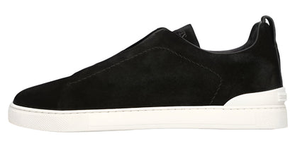 Zegna Triple Stitch Panelled Suede Low-Top Trainers Designer Trainers UAE