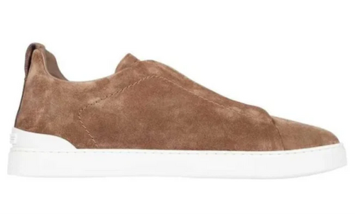 Zegna Triple Stitch "Tobacco Brown Suede" Luxury Sneakers UAE