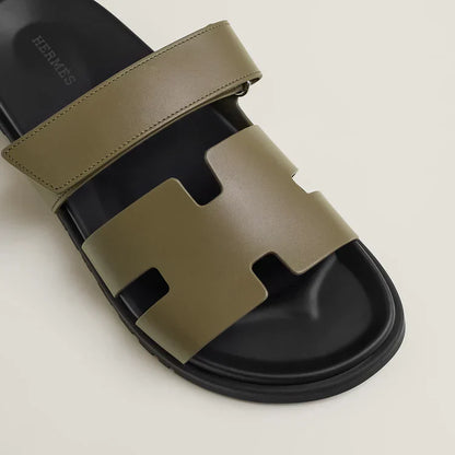 Hermes Chypre Sandal "Olive Leather" Designer Sandals UAE