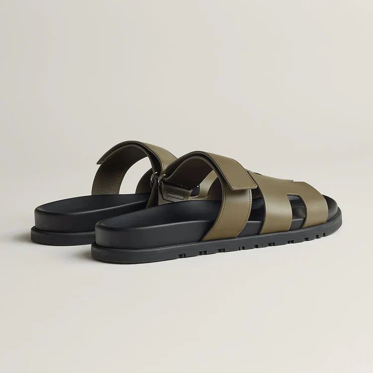 Hermes Chypre Sandal "Olive Leather" Designer Sandals UAE