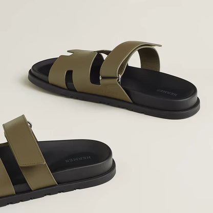Hermes Chypre Sandal "Olive Leather" Designer Sandals UAE