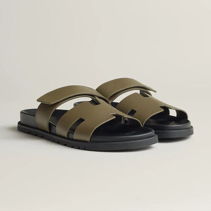 Hermes Chypre Sandal "Olive Leather" Designer Sandals UAE