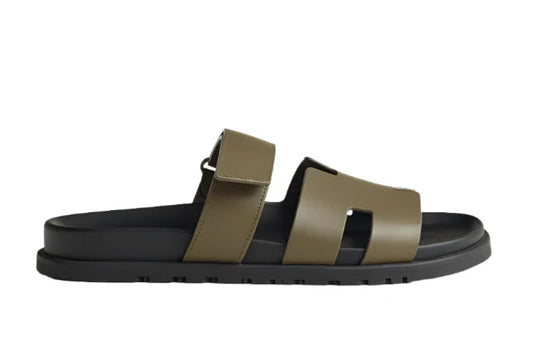 Hermes Chypre Sandal "Olive Leather" Designer Sandals UAE