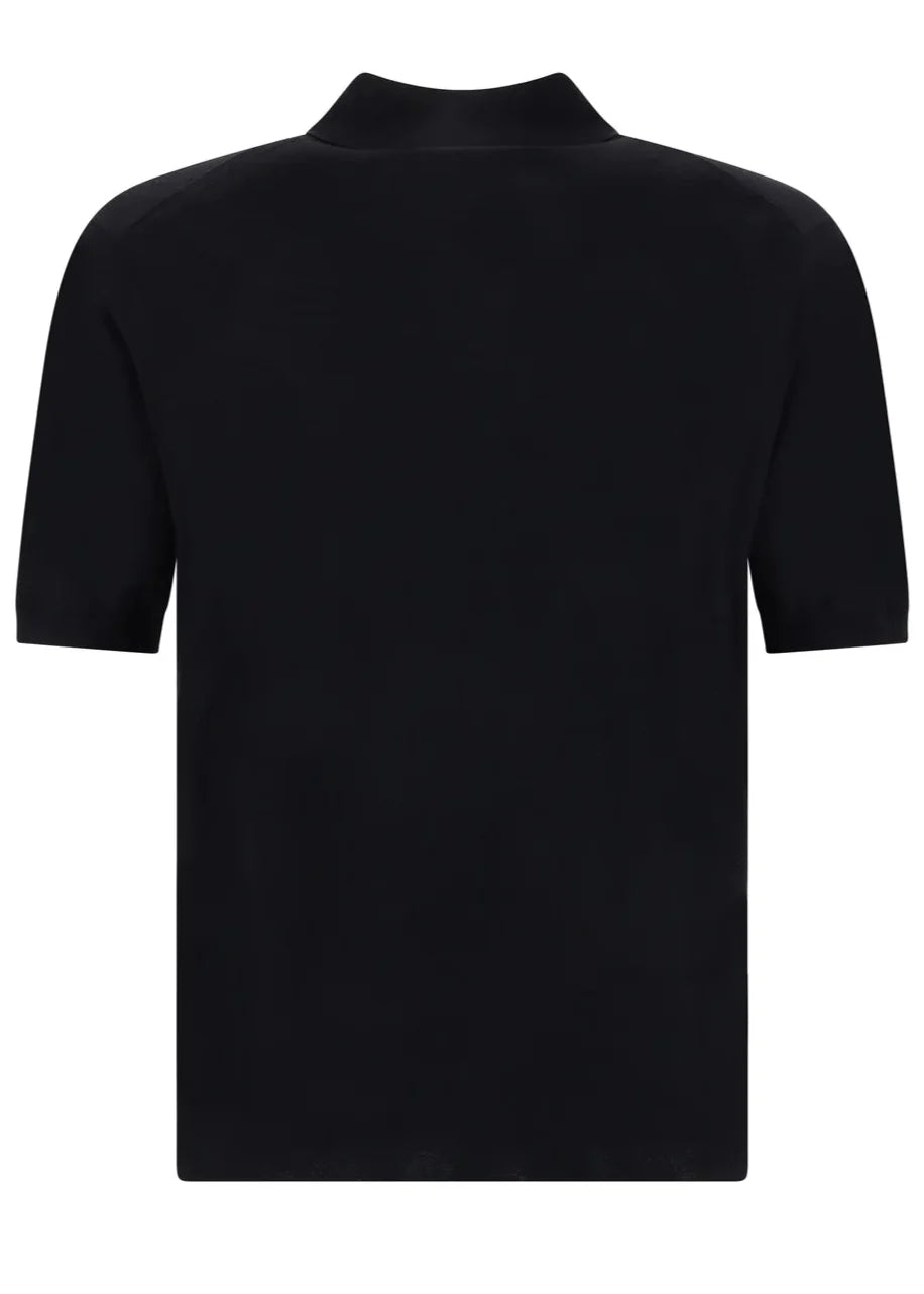 Prada Superfine Wool Polo Shirt "Black" Minimal Luxury Polo UAE