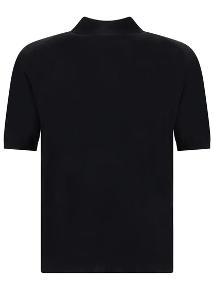 Prada Superfine Wool Polo Shirt "Black" Minimal Luxury Polo UAE