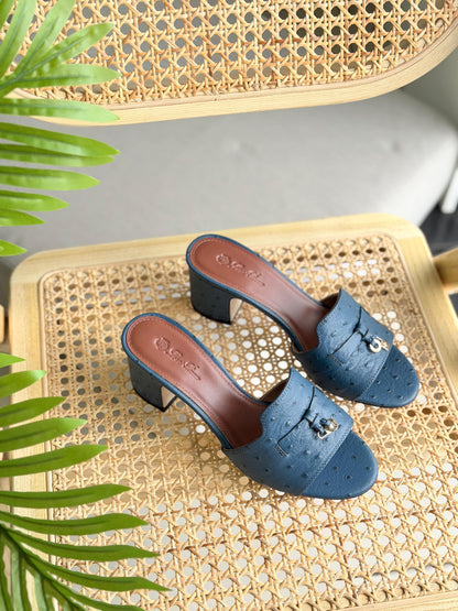 Loro Piana Summer Charms Sandal Flats Ostrich Leather