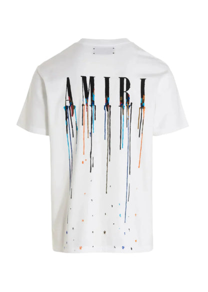Amiri White Paint Drip Logo Crewneck T-Shirt Premium Logo Tee UAE