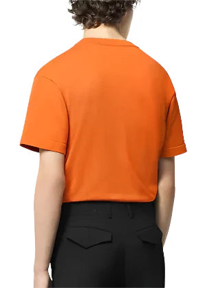 LV Embroidered Signature Short-Sleeved Cotton Crewneck "Orange" Bright Logo Tee UAE