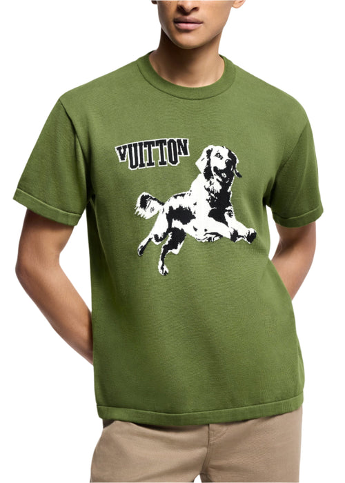Louis Vuitton Short-Sleeved Cotton Crewneck Luxury Plain Tee UAE