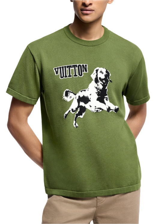 Louis Vuitton Short-Sleeved Cotton Crewneck Luxury Plain Tee UAE