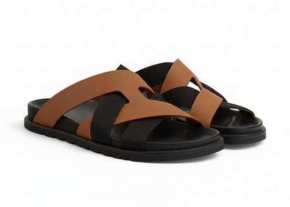 Hermes Kazimir Sandal "Natural Black" Premium Leather Sandals UAE