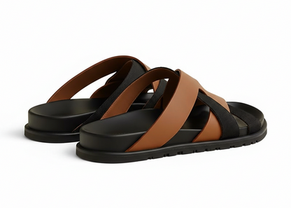 Hermes Kazimir Sandal "Natural Black" Premium Leather Sandals UAE