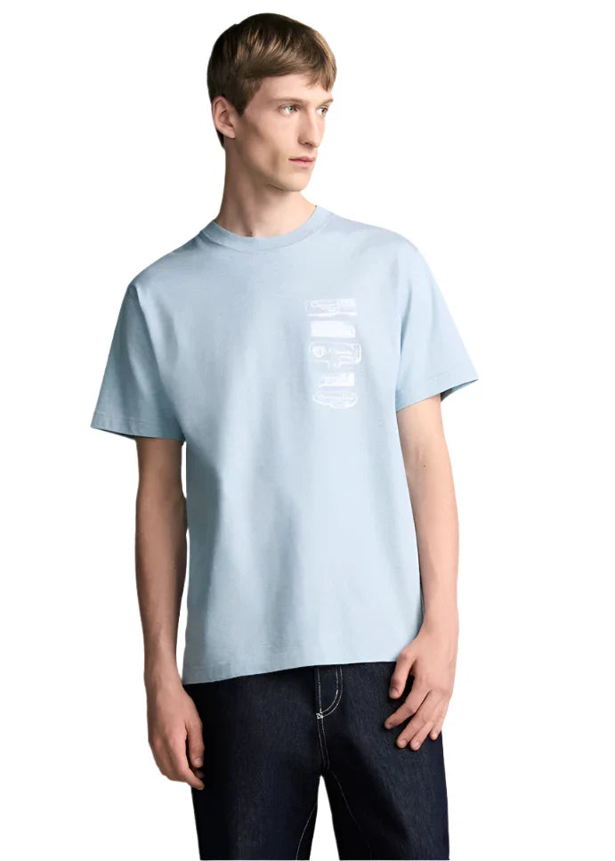 Dior Archives Labels T-Shirt "Blue Relaxed Fit" Casual Tee UAE