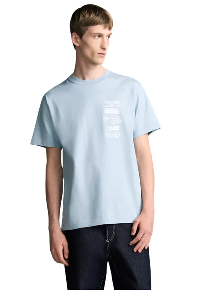 Dior Archives Labels T-Shirt "Blue Relaxed Fit" Casual Tee UAE