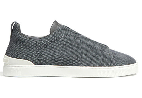 Zegna Triple Stitch Canvas Slip-On Sneakers Casual Slip-On Sneakers UAE