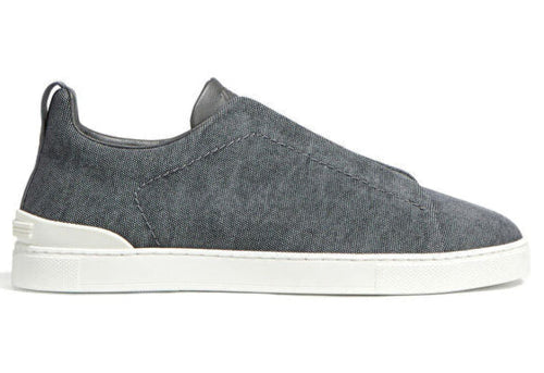 Zegna Triple Stitch Canvas Slip-On Sneakers Casual Slip-On Sneakers UAE