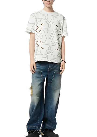 Louis Vuitton Embroidered Cotton T-Shirt Luxury Embroidered Tee UAE