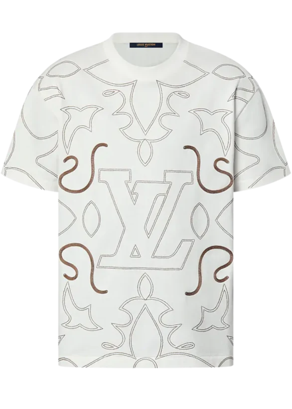 Louis Vuitton Embroidered Cotton T-Shirt Luxury Embroidered Tee UAE