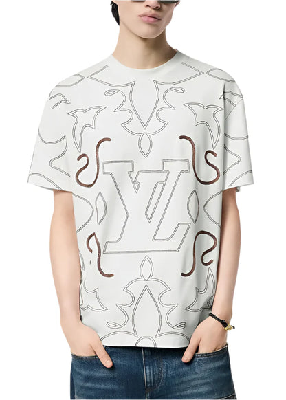 Louis Vuitton Embroidered Cotton T-Shirt Luxury Embroidered Tee UAE