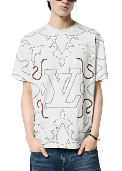 Louis Vuitton Embroidered Cotton T-Shirt Luxury Embroidered Tee UAE