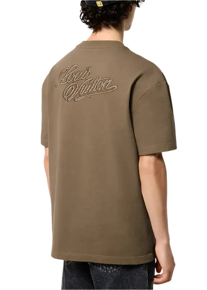 LV Embroidered Signature Cotton T-Shirt Luxury Embroidered Tee UAE