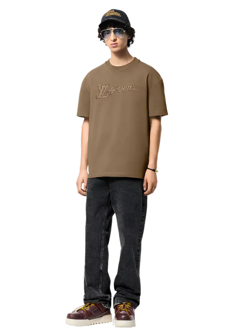 LV Embroidered Signature Cotton T-Shirt Luxury Embroidered Tee UAE