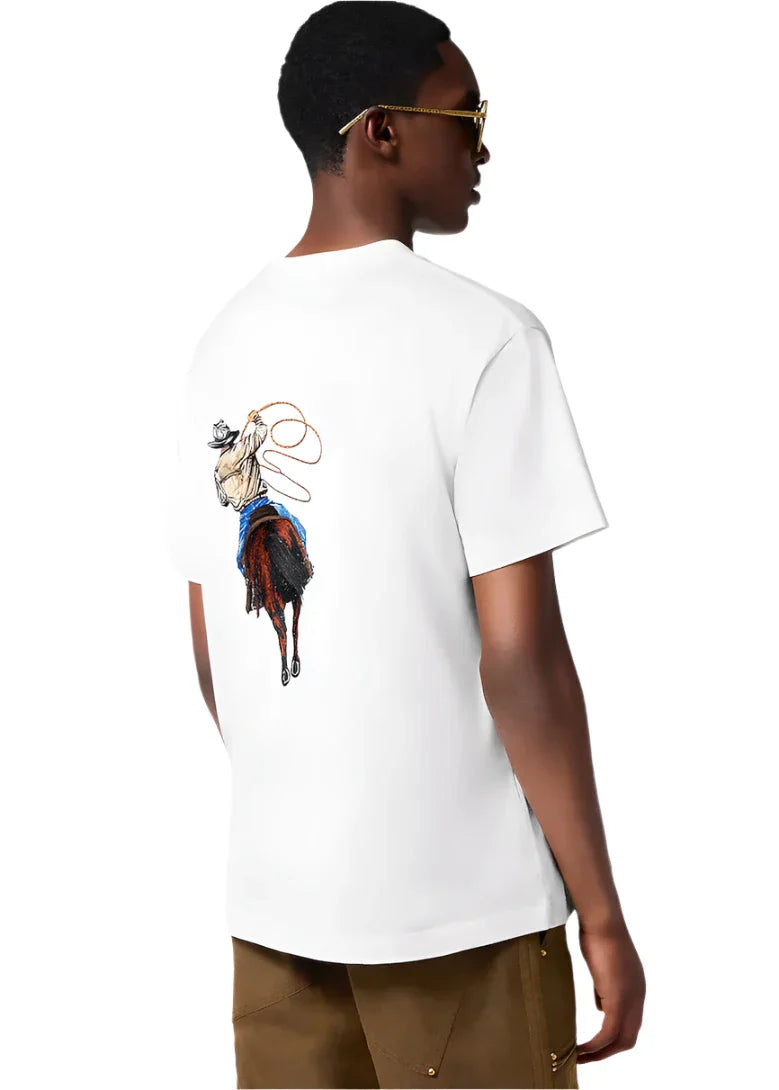 LV Graphic Embroidered Cotton T-Shirt Premium Graphic Tee UAE